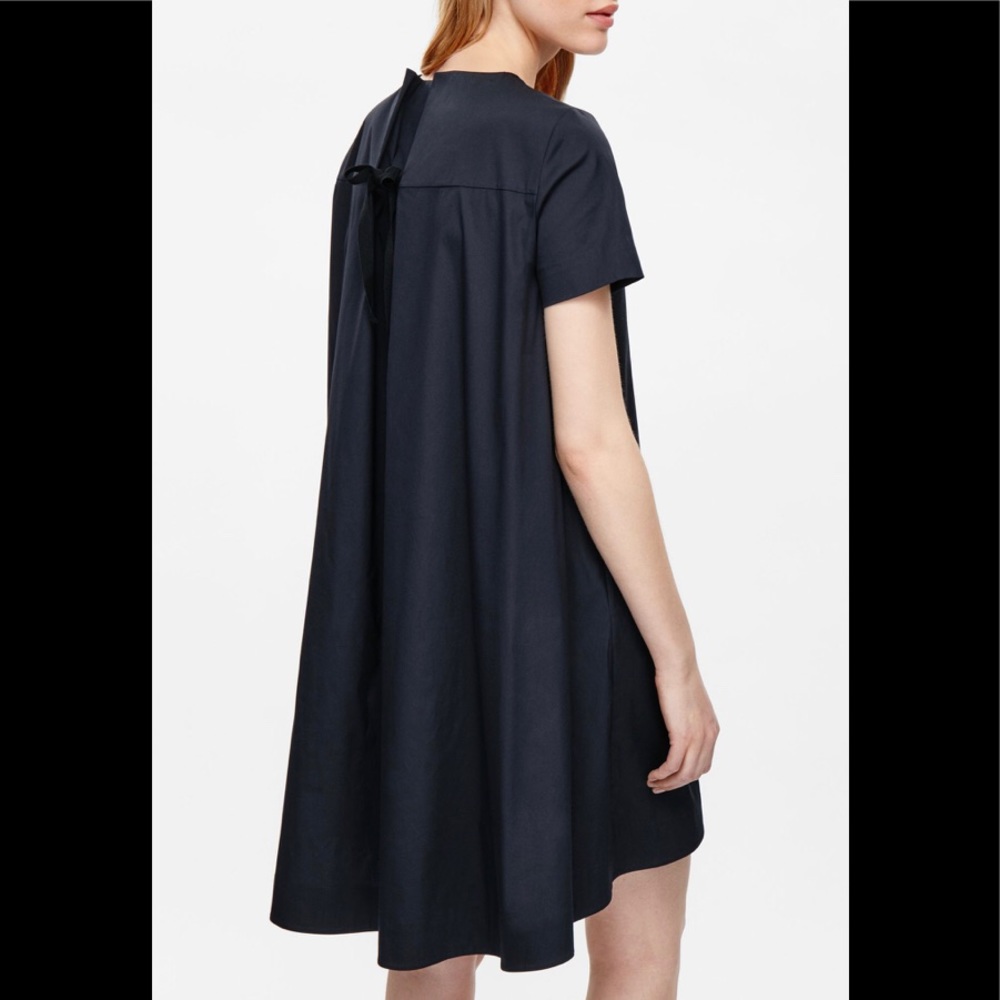 Women's Navy Short-Sleeve Swing Dress